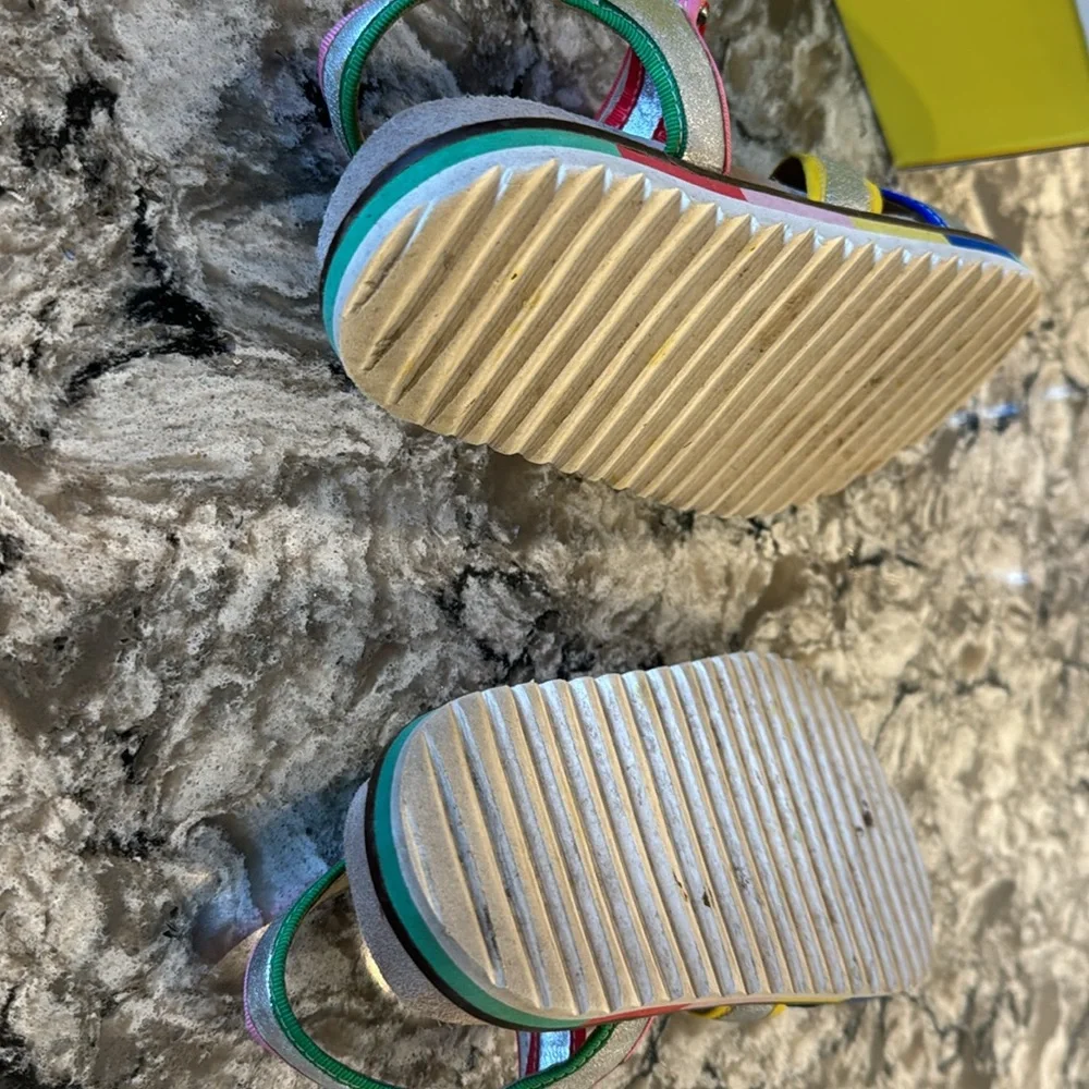 Mini Boden Metallic Rainbow Sandals - Picture 2 of 8
